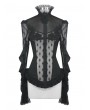 Eva Lady Gothic Sexy Lace Beading Long Sleeve Blouse for Women