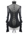 Eva Lady Gothic Sexy Lace Beading Long Sleeve Blouse for Women