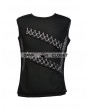 Pentagramme Black Sleeveless Chain Design Gothic T-Shirt for Men