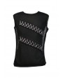 Pentagramme Black Sleeveless Chain Design Gothic T-Shirt for Men