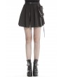 Dark in Love Black Gothic Punk Pleated Short Casual Skirt with Bag