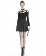 Dark in Love Black Gothic Punk Pleated Short Casual Skirt with Bag