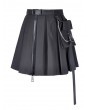 Dark in Love Black Gothic Punk Pleated Short Casual Skirt with Bag