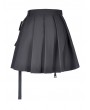 Dark in Love Black Gothic Punk Pleated Short Casual Skirt with Bag