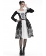 Dark in Love Black and White Gothic Lolita Mid-Length Skirt