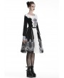 Dark in Love Black and White Gothic Lolita Mid-Length Skirt