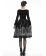 Dark in Love Black and White Gothic Lolita Mid-Length Skirt