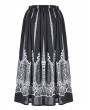 Dark in Love Black and White Gothic Lolita Mid-Length Skirt