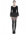 Dark in Love Black Gothic Flower Lace Tight Long Trousers for Women