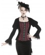 Dark in Love Black and Red Vintage Gothic Velvet Short Jacket for Women