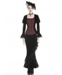 Dark in Love Black and Red Vintage Gothic Velvet Short Jacket for Women