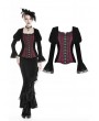 Dark in Love Black and Red Vintage Gothic Velvet Short Jacket for Women