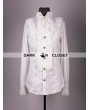 Pentagramme White Long Sleeves Bowtie Gothic Blouse for Men