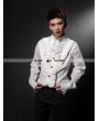 Pentagramme White Long Sleeves Bowtie Gothic Blouse for Men