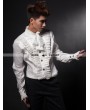 Pentagramme White Long Sleeves Bowtie Gothic Blouse for Men