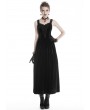 Dark in Love Black Vintage Gothic Velvet Maxi Prom Party Dress