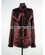 Pentagramme Wine Red Long Sleeves Bowtie Gothic Blouse for Men