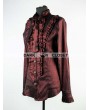 Pentagramme Wine Red Long Sleeves Bowtie Gothic Blouse for Men
