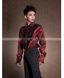 Pentagramme Wine Red Long Sleeves Bowtie Gothic Blouse for Men