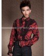 Pentagramme Wine Red Long Sleeves Bowtie Gothic Blouse for Men