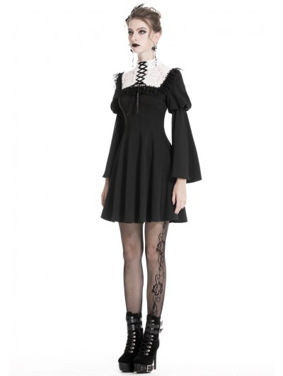 DARK IN LOVE Schools Out Dress Gothic Mini Kleid Minikrawatte Tie Shirt Dress