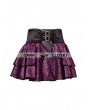 Pentagramme Purple Rose Pattern Gothic Short Skirt
