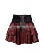 Pentagramme Wine Red Rose Pattern Gothic Short Skirt