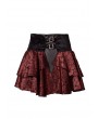 Pentagramme Wine Red Rose Pattern Gothic Short Skirt