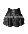 Pentagramme Black Rose Pattern Gothic Short Skirt