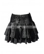 Pentagramme Black Rose Pattern Gothic Short Skirt