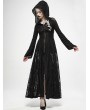 Punk Rave Black Gothic Dark Moon Lace Long Hooded Coat