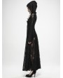 Punk Rave Black Gothic Dark Moon Lace Long Hooded Coat