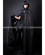 Pentagramme Black Lace High Collar Womens Gothic Cape