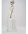 Punk Rave White Vintage Gothic Victorian off-the-Shoulder Long Dress