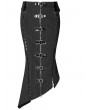 Punk Rave Deadly Game Black Gothic Military Half Fishtail Skirt