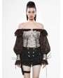 Punk Rave Steampunk Off-the-Shoulder Long Sleeve Blouse for Women