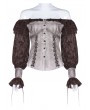 Punk Rave Steampunk Off-the-Shoulder Long Sleeve Blouse for Women