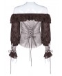 Punk Rave Steampunk Off-the-Shoulder Long Sleeve Blouse for Women