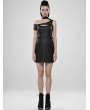 Punk Rave Black Gothic Punk PU Leather Mini Dress