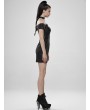 Punk Rave Black Gothic Punk PU Leather Mini Dress