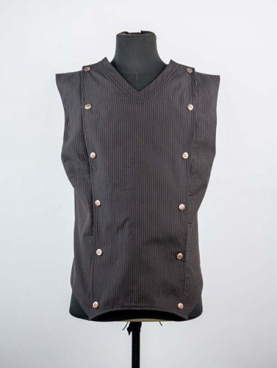 Pentagramme Brown Stripe Mens Gothic Steampunk Vest