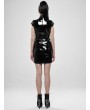 Punk Rave Black Gothic Punk Latex Chinese Style Short Dress