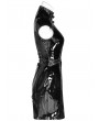 Punk Rave Black Gothic Punk Latex Chinese Style Short Dress