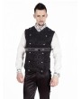 Pentagramme Black Pattern Gothic Vest for Men