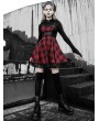 Punk Rave Black and Red Plaid Gothic Street Fashion Short Dress 