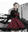 Punk Rave Black and Red Plaid Gothic Street Fashion Short Dress 