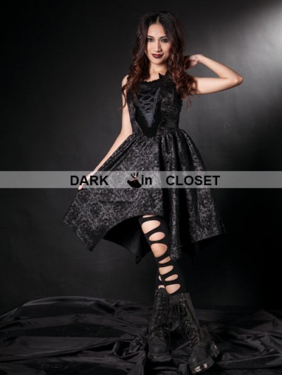 Pentagramme Black Pattern Halter Fashion Gothic Dress