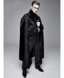 Devil Fashion Black Vintage Palace Jacquard Gothic Long Cape for Men