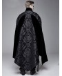 Devil Fashion Black Vintage Palace Jacquard Gothic Long Cape for Men