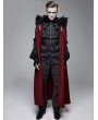 Devil Fashion Black and Red Vintage Palace Jacquard Gothic Long Cape for Men